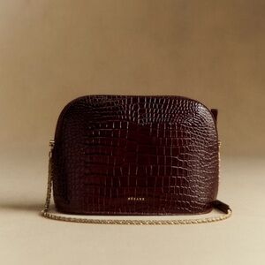 NEW Sezane Victor Crocodile Print Bag